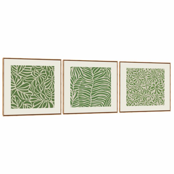 Quadro Decorativo Composição Trio Folhas ABS