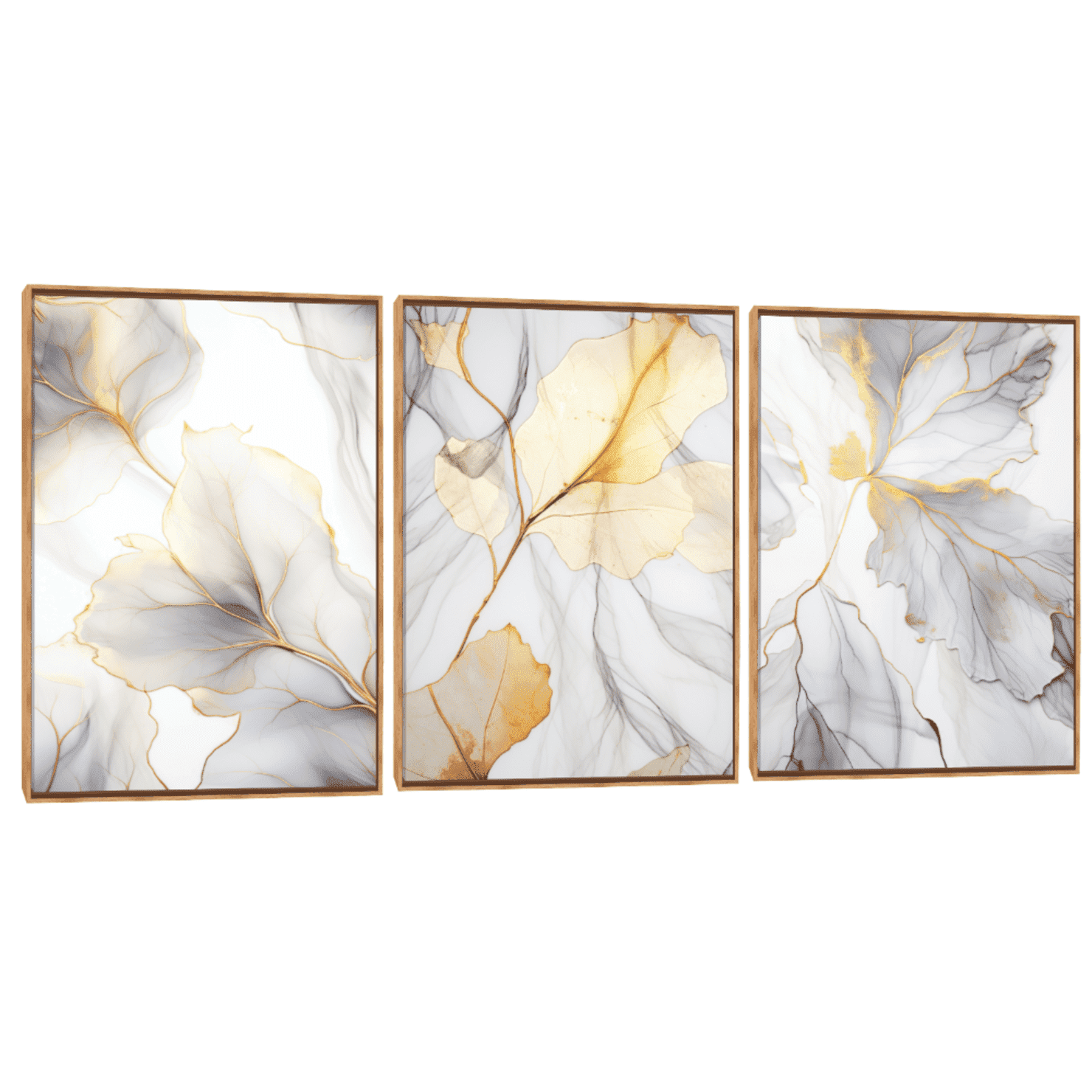 Quadro Decorativo Composição Folhas Mármore