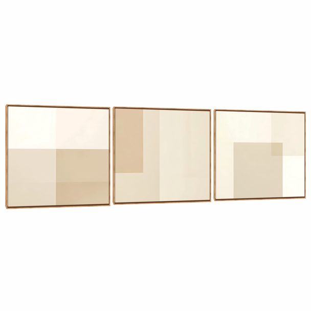 Quadro Decorativo Composição Trio Geo Bege
