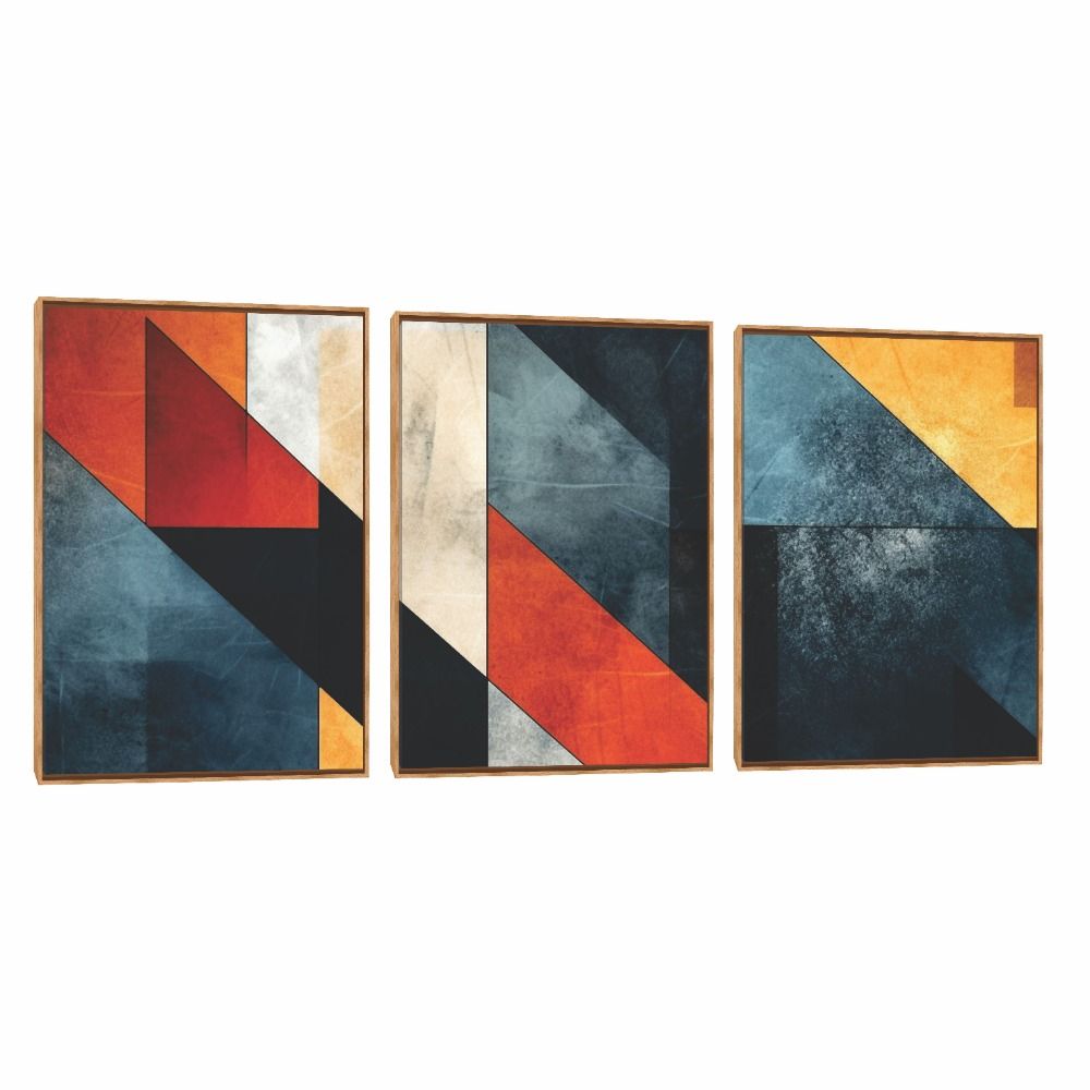 Quadro Decorativo Composição Trio Geo Red