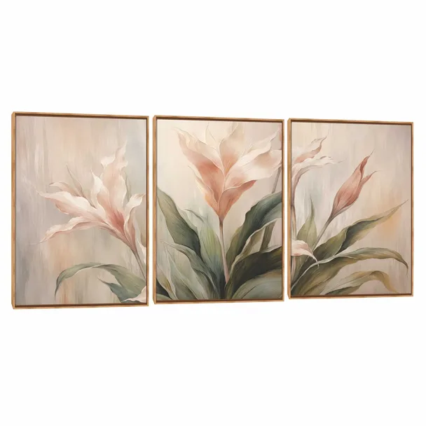 Quadro Decorativo Composição Trio Lirio Suave