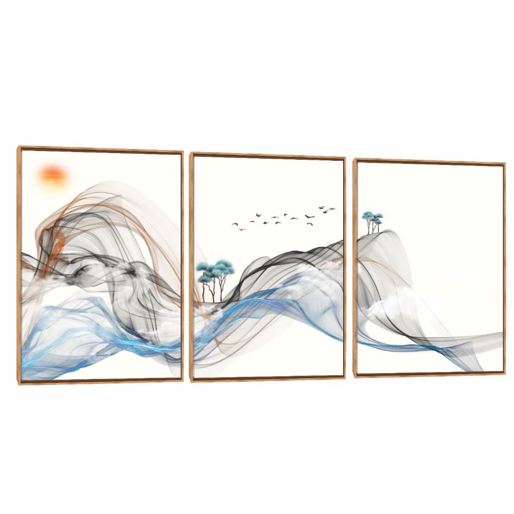 Quadro Decorativo Composição Trio Line ao Vento 
