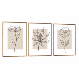 Quadro Decorativo Composição Trio Line Natural