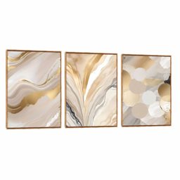 Quadro Decorativo Composição Trio Mix Gold