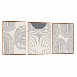 Quadro Decorativo Abstrato Composição Trio Mix Line