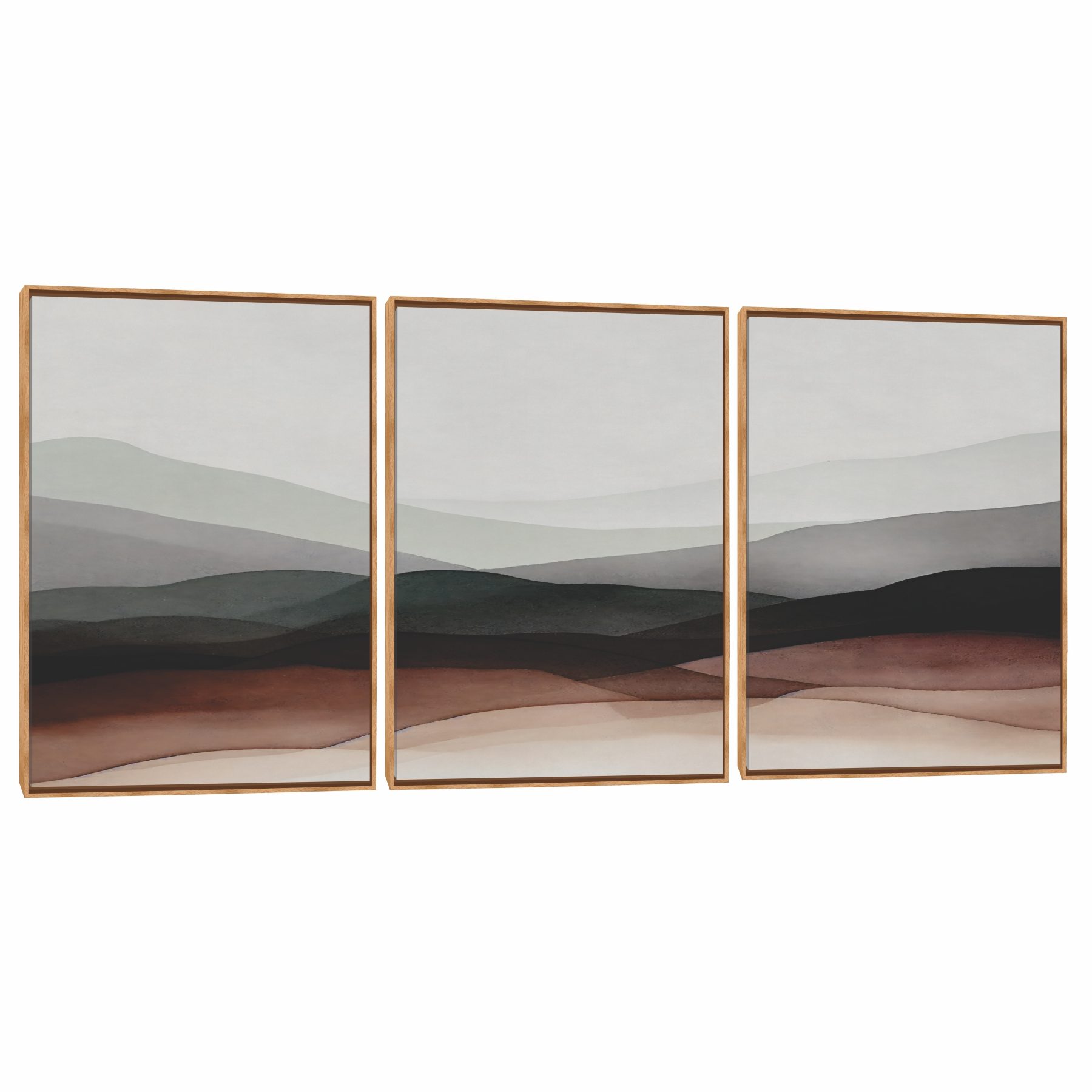 Quadro Decorativo Composição Trio Montanha Cobre
