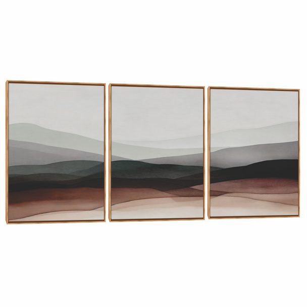 Quadro Decorativo Composição Trio Montanha Cobre