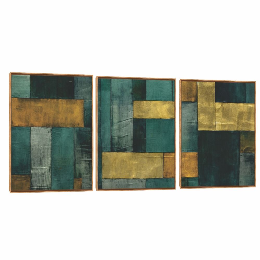 Quadro Decorativo Composição Trio Musgo