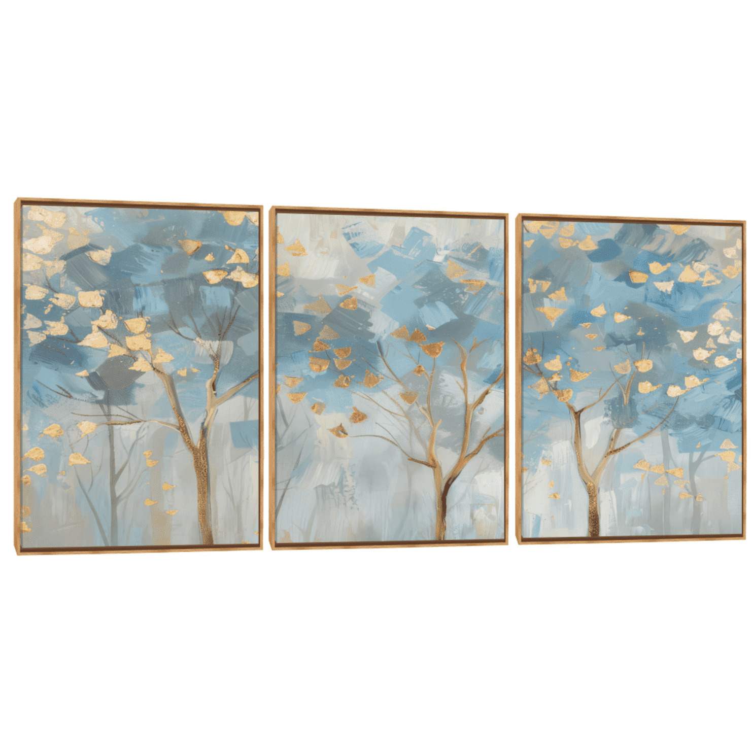 Quadro Decorativo Composição Trio Árvore Espatulada 