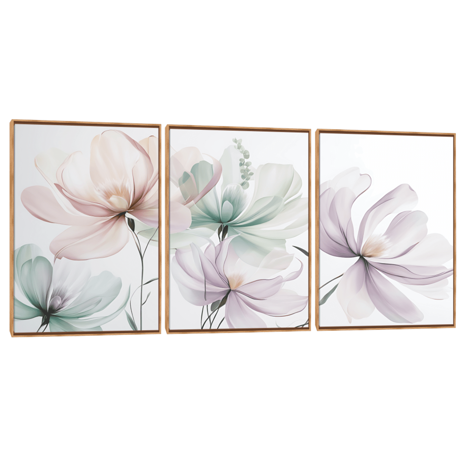 Quadro Decorativo Composição Trio  Tons Lilás