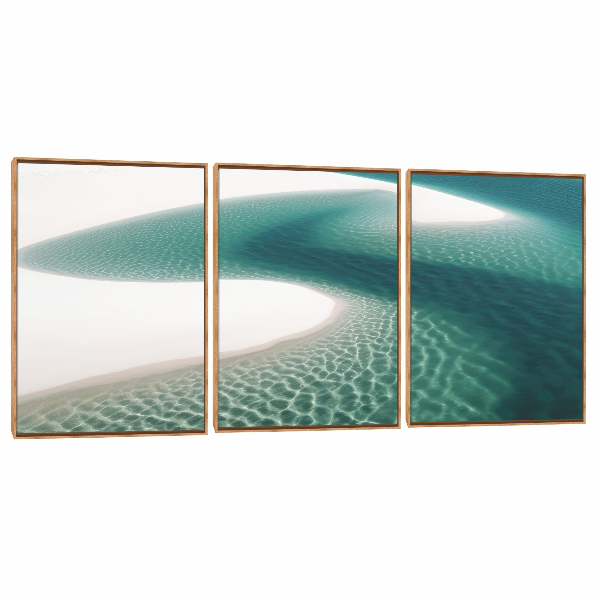 Quadro Decorativo Composição Trio Verde Mar II