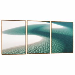 Quadro Decorativo Composição Trio Verde Mar II